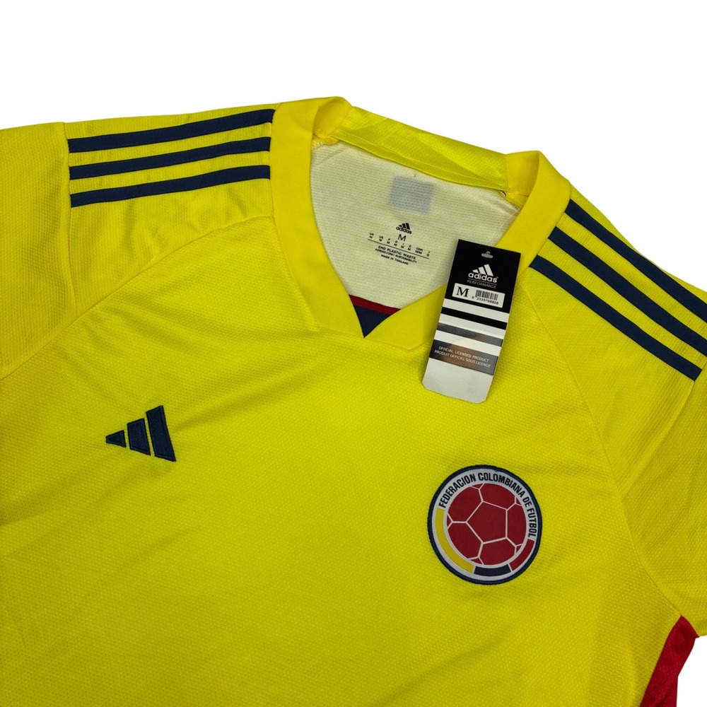Adidas Colombia Soccer Jersey Mens Medium Yellow Aeroready Home Kit New NWT